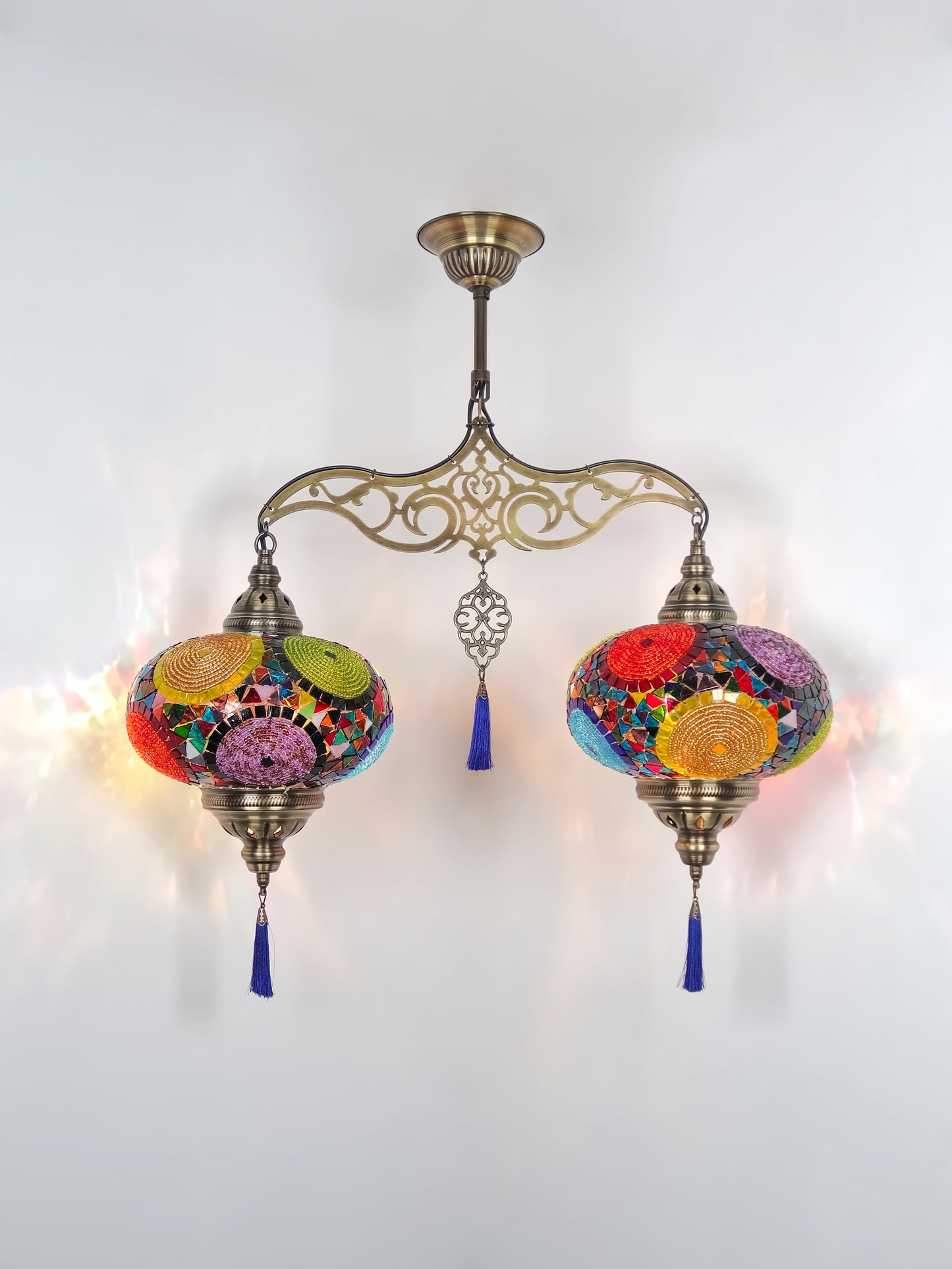 Turkish Mosaic 24'' 2 Globe Chandelier