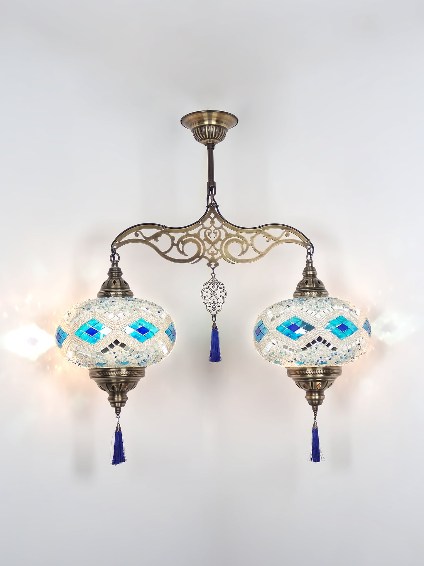 Turkish Mosaic 24'' 2 Globe Chandelier