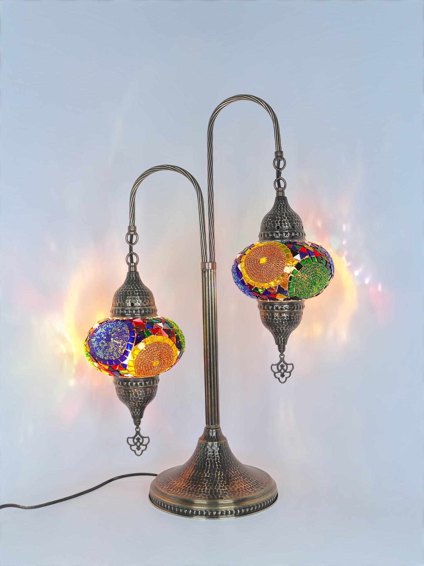 Mosaic Bedside Lamp 2 Globe Turkish Standing Ligh