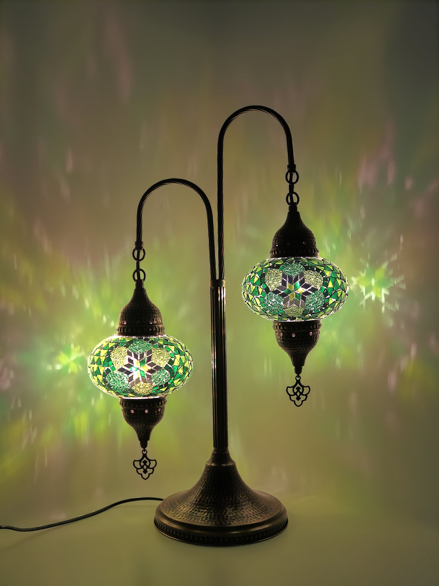 Mosaic Bedside Lamp 2 Globe Turkish Standing Ligh