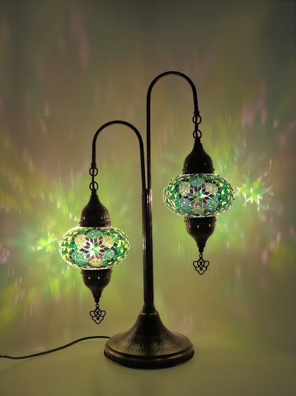 Mosaic Bedside Lamp 2 Globe Turkish Standing Ligh