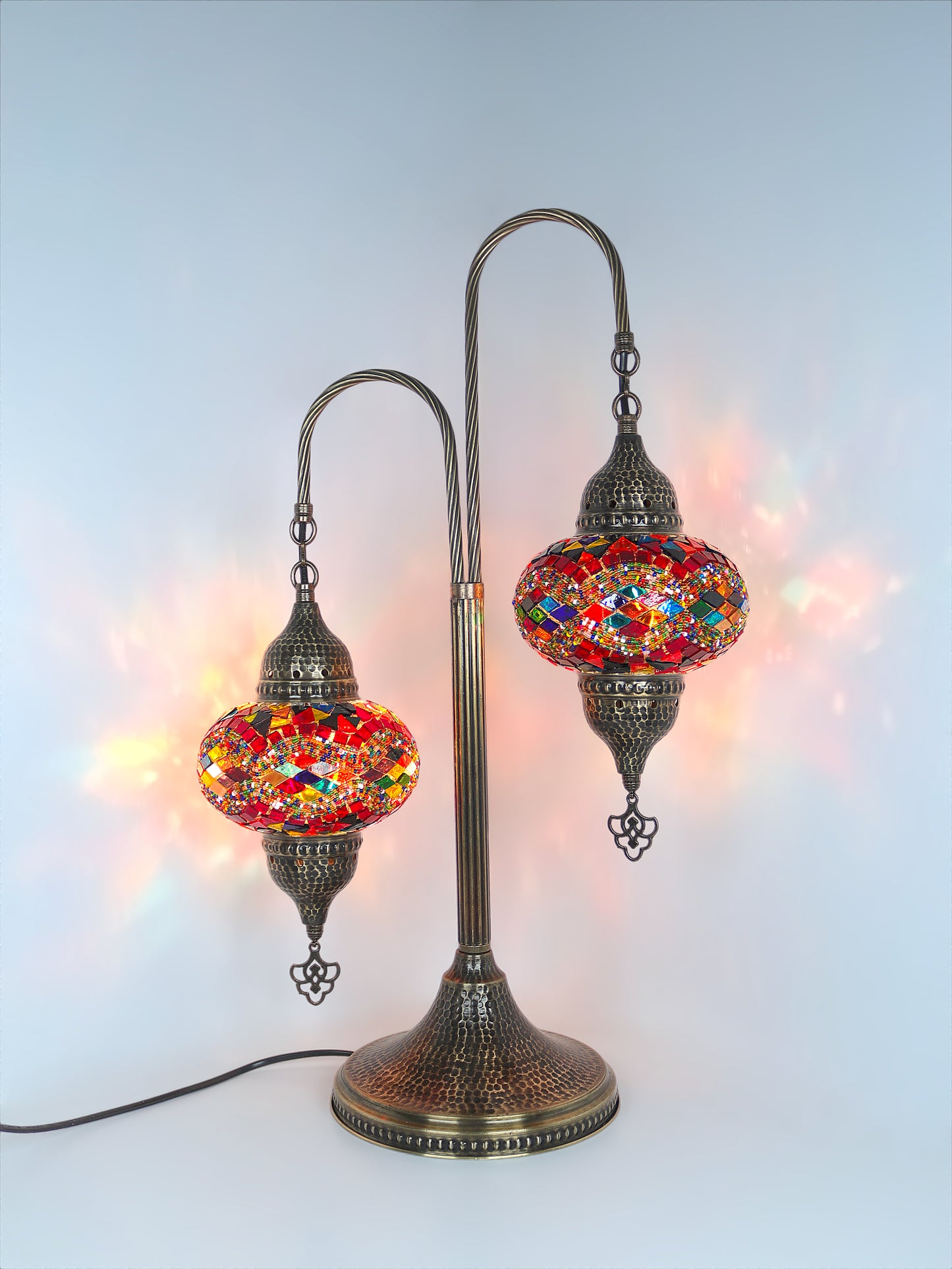 Mosaic Bedside Lamp 2 Globe Turkish Standing Ligh