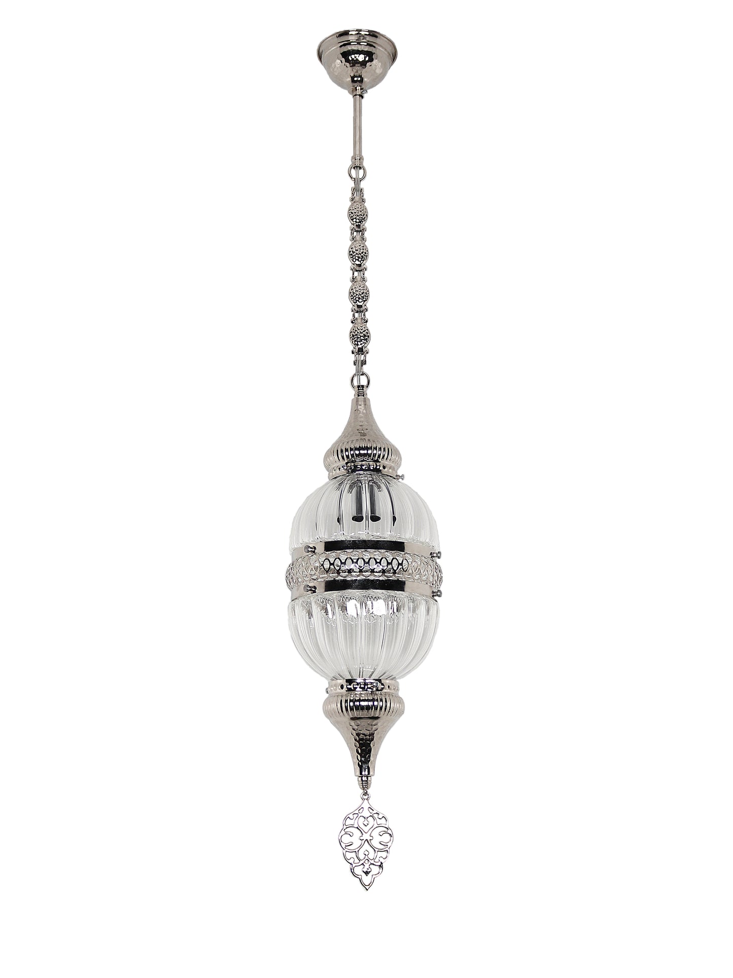 Turkish Lantern Pyrex Blown Glass Pendant Lamp