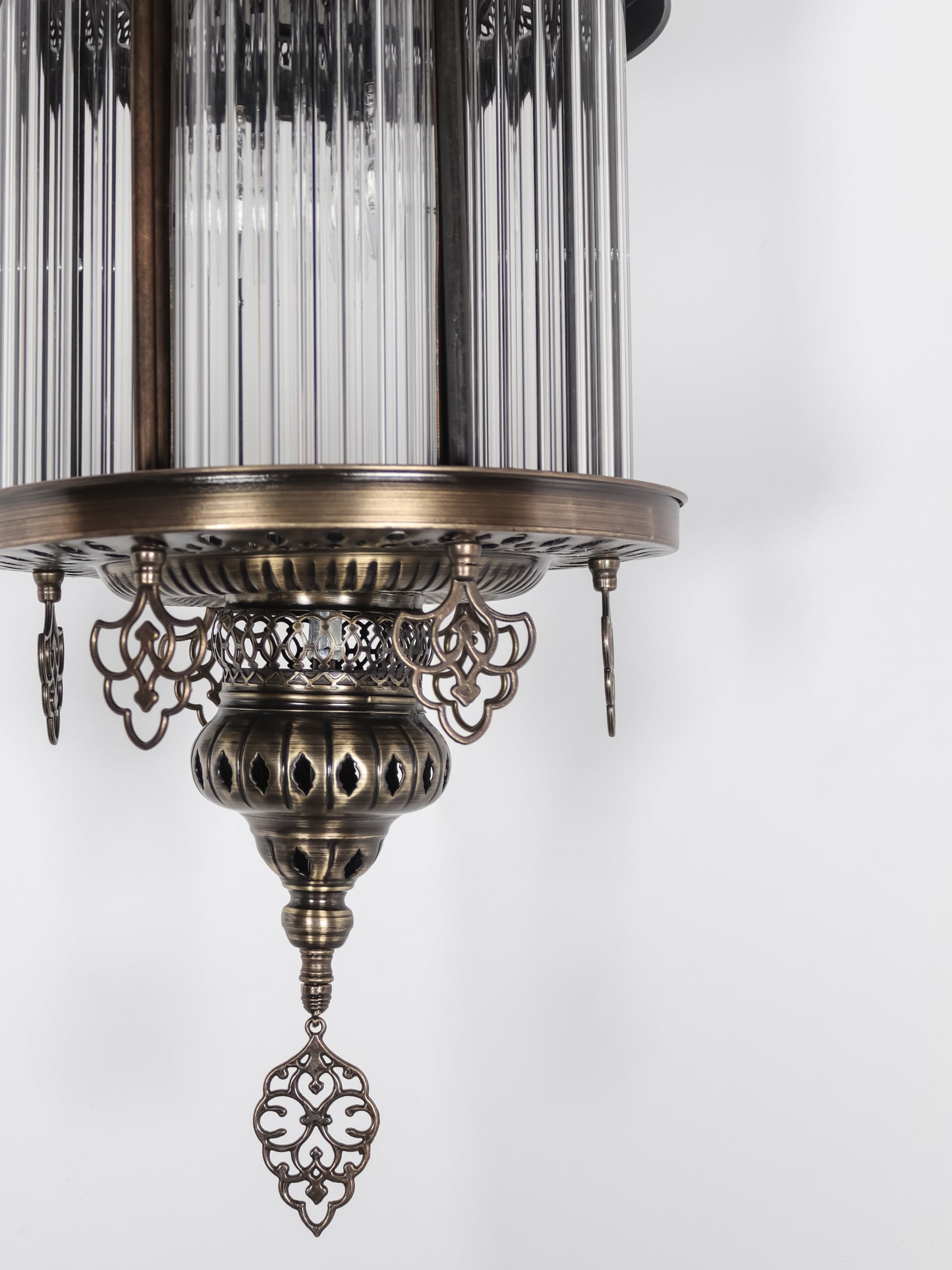 Turkish Pyrex Blown Glass Lantern Fixture Modern Ceiling Light