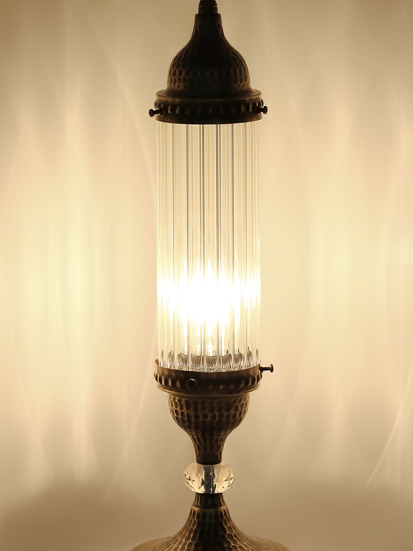 Turkish Design Pyrex Blown Glass Bedside Lamp
