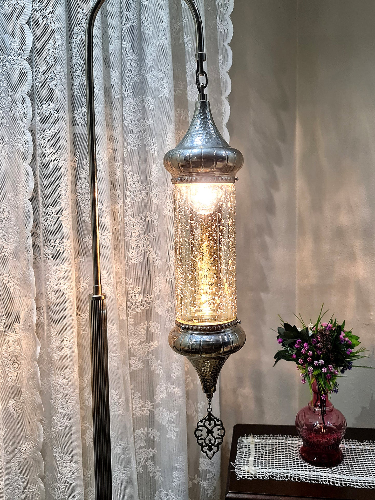 Turkısh Pyrex blown Glass Floor Lamp