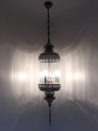 Big Cylinder Pyrex glass Clear Lantern Hanging Lamp