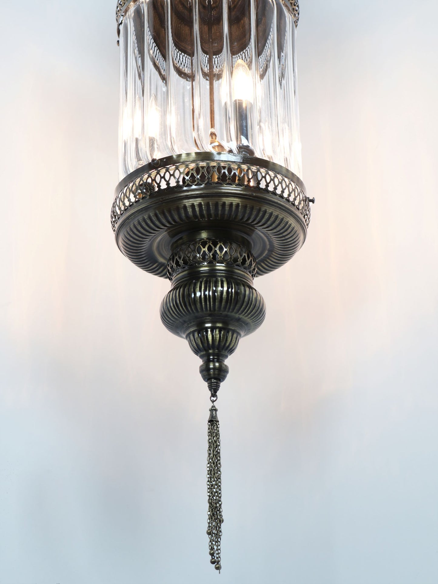 Big Cylinder Pyrex glass Clear Lantern Hanging Lamp