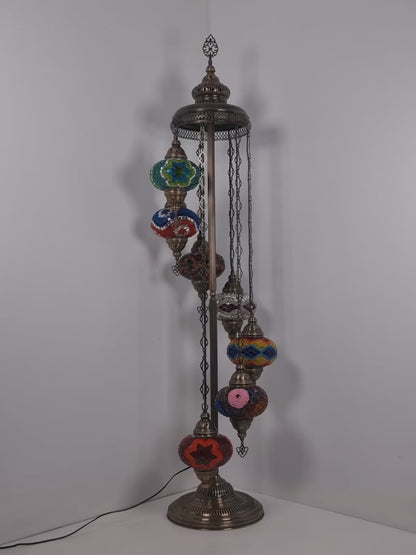 Turkish Mosaic Floor Lamp 7 Globe