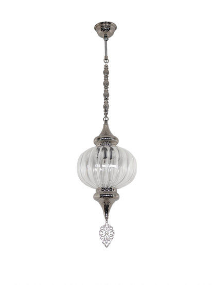 Pyrex Blown Clear Glass Lantern Lamp